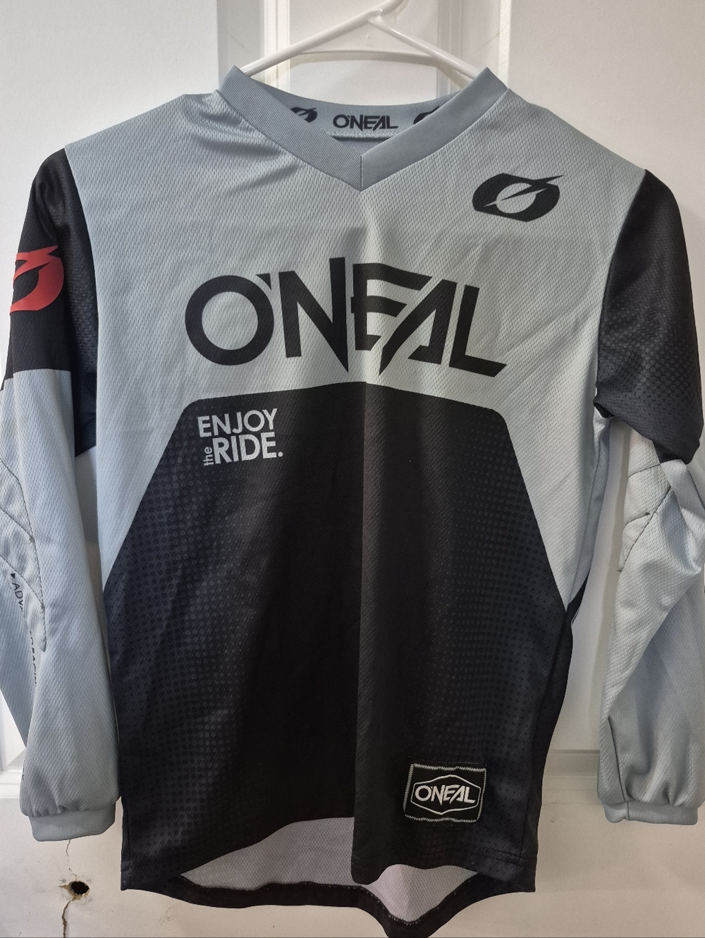 Youth Long Sleeve Riding Jersey - Light Gray/Black